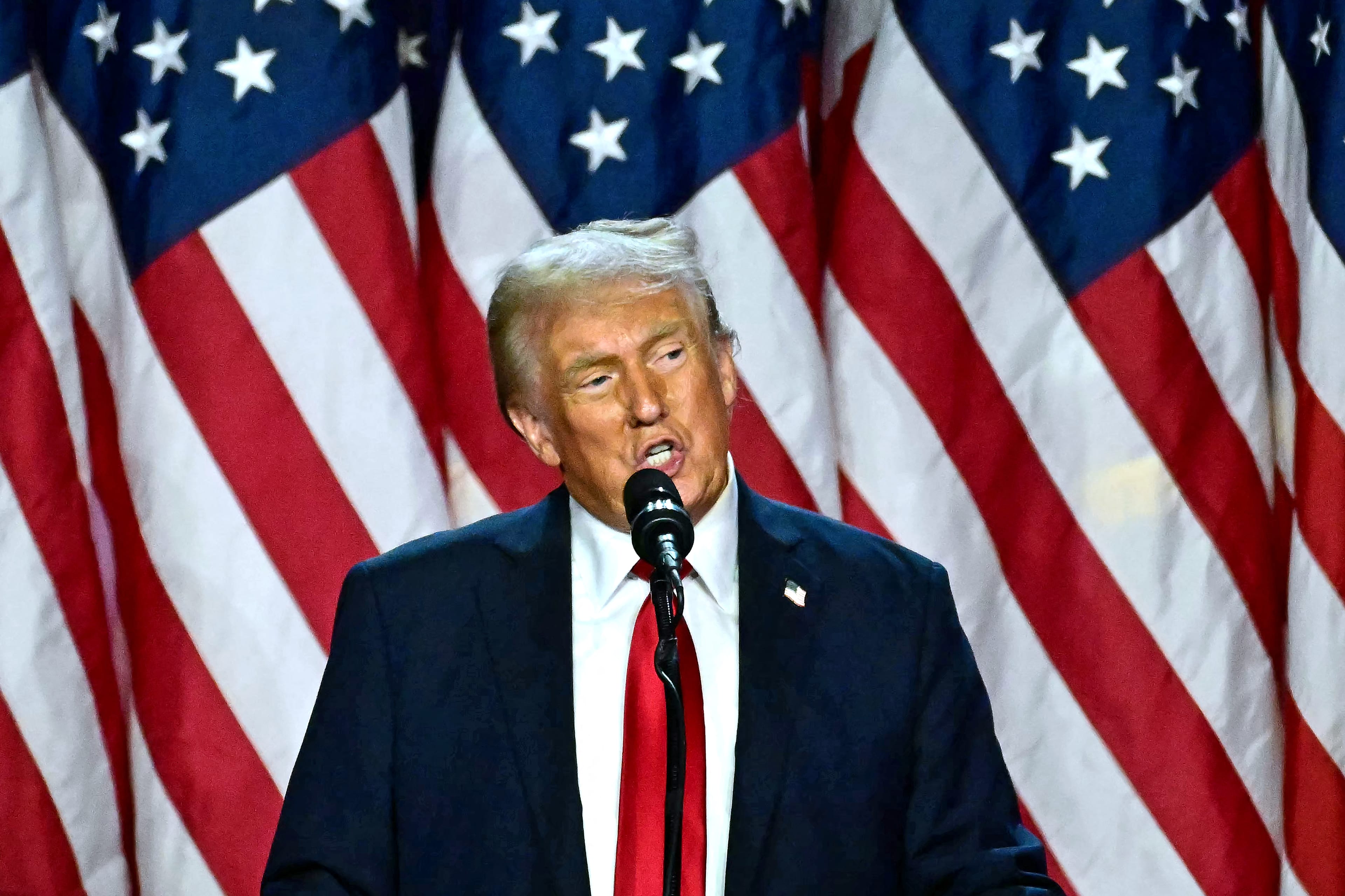 President-elect Donald Trump gives his victory speech at Palm Beach, Florida